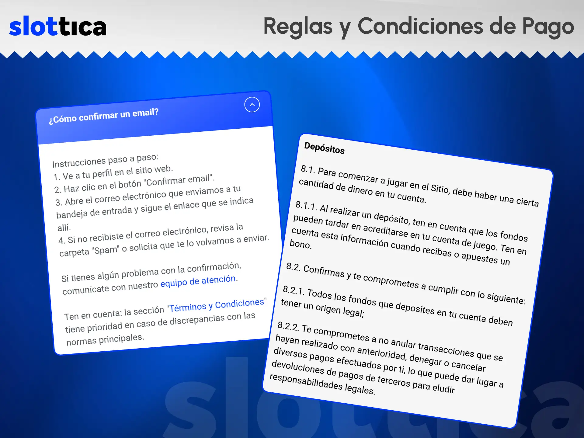 Consulta los límites y normativas para transacciones monetarias en Slottica.