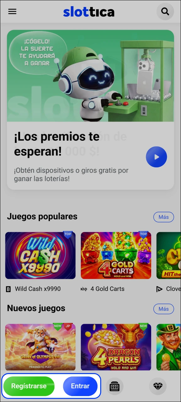 Visita el portal oficial para iniciar sesión en tu cuenta Slottica.